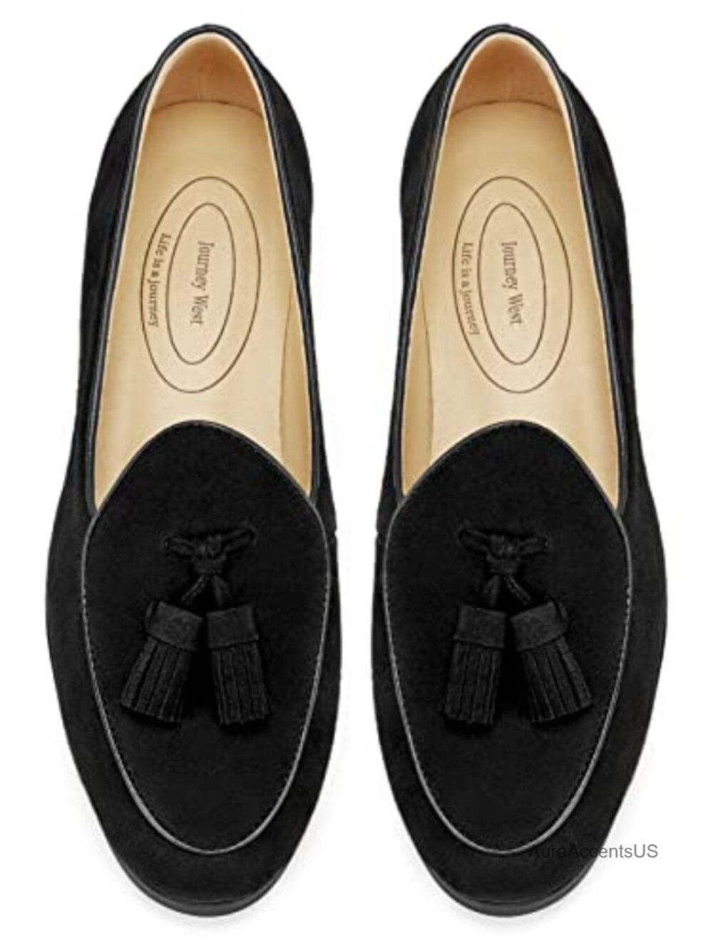 Journey West Suede Tassel Loafer Slip-On Belgian Penny Shoes